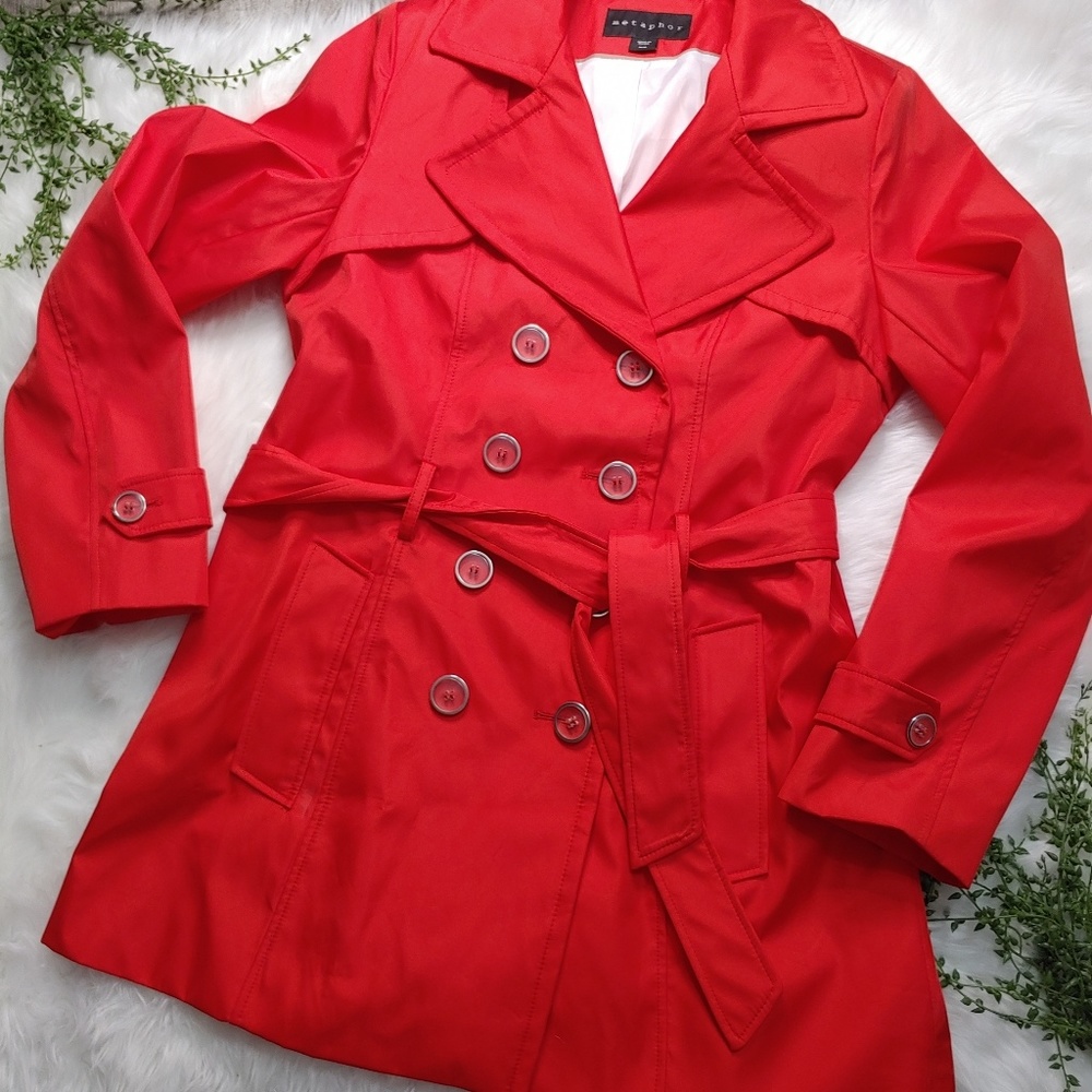 🧥 Metaphor Red Polyester Rain Coat